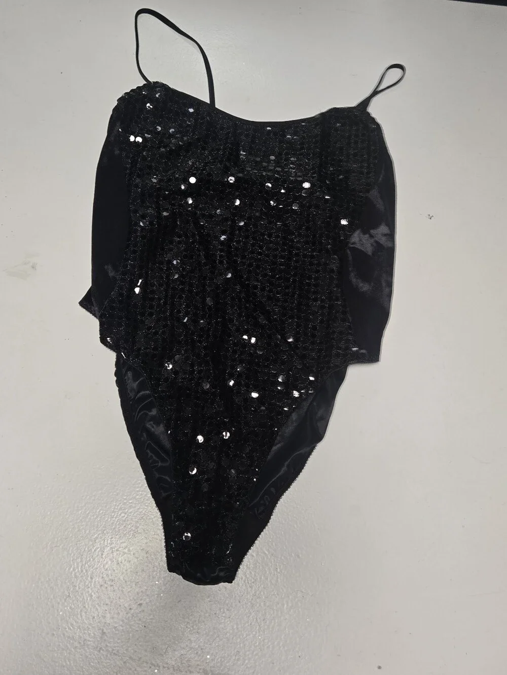 Vintage Miss California Women's Sequin Black Bodysuit Dance Cosplay Size Medium - Picture 1 of 4